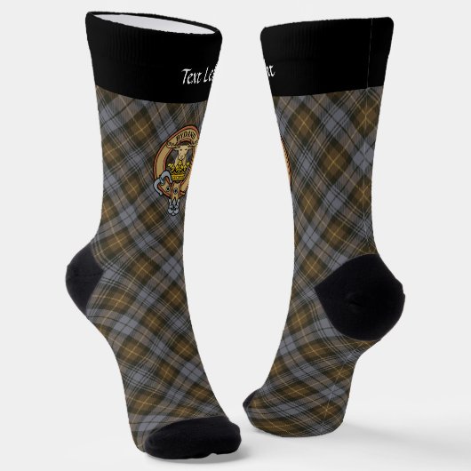 Clan Gordon Crest over de weethered Hunting Tartan Sokken (Gebogen)