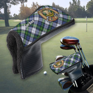 Clan Gordon Crest over Dress Tartan Golfheadcover
