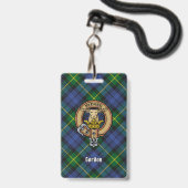 Clan Gordon Crest over Tartan Badge (Voorzijde met lanyard)