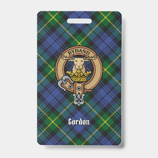 Clan Gordon Crest over Tartan Badge (Voorzijde)
