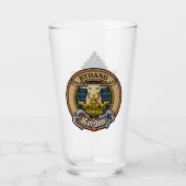 Clan Gordon Crest over Tartan Glas (Voorkant)