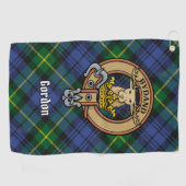 Clan Gordon Crest over Tartan Golf Towel Golfhanddoek (Horizontaal)