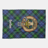 Clan Gordon Crest over Tartan Kitchen Towel Theedoek (Horizontaal)