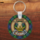 Clan Gordon Crest over Tartan Sleutelhanger (Voorkant)