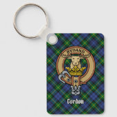 Clan Gordon Crest over Tartan Sleutelhanger (Voorkant)