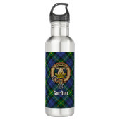 Clan Gordon Crest over Tartan Waterfles (Voorkant)