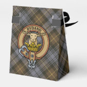Clan Gordon Crest over Weathered Tartan Vor Box Bedankdoosjes (Achterkant)