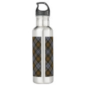 Clan Gordon Crest over Weathered Tartan Waterfles (Achterkant)