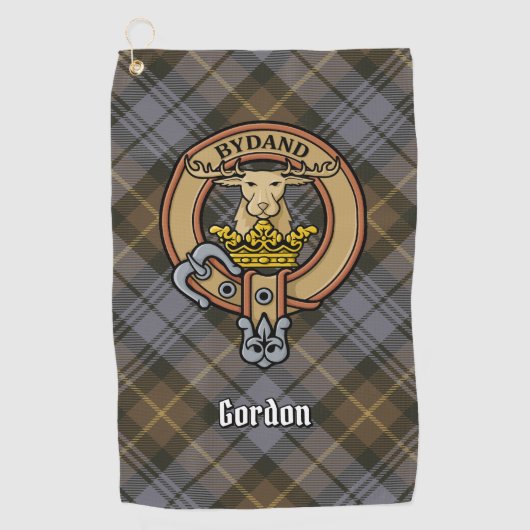 Clan Gordon Crest sur la serviette de golf Tartan (Devant)