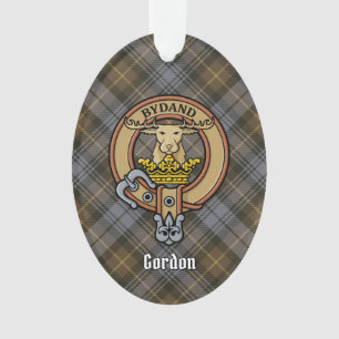 Clan Gordon Crest sur l'ornement Patiné du Tartan