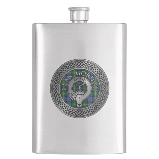 Clan Gordon Crest & Tartan Knot Flask Flacon (Voorkant)
