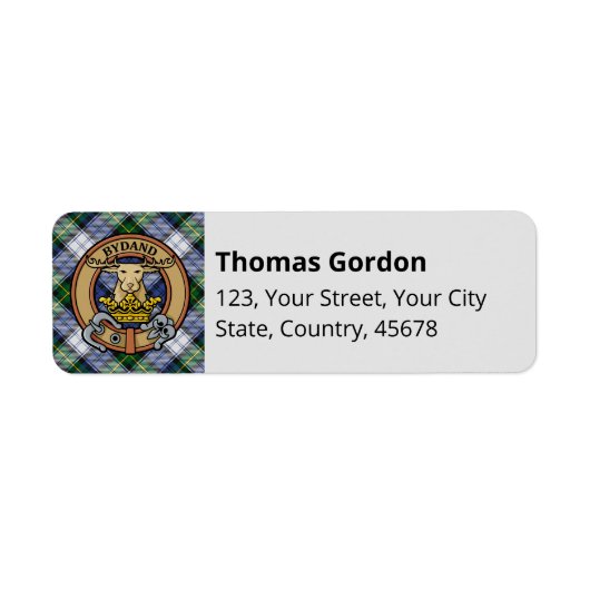 Clan Gordon Dress Tartan Label (Voorkant)