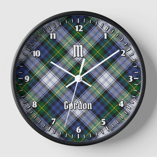 Clan Gordon Dress Tartan Large Clock (Voorkant)