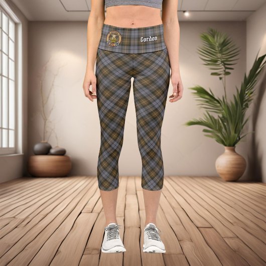 Clan Gordon Patiné Tartan Capri Leggings