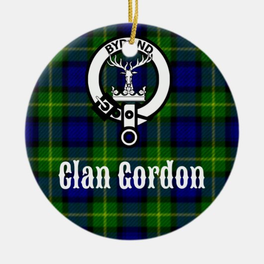 Clan Gordon Tartan Crest Keramisch Ornament (Voorkant)