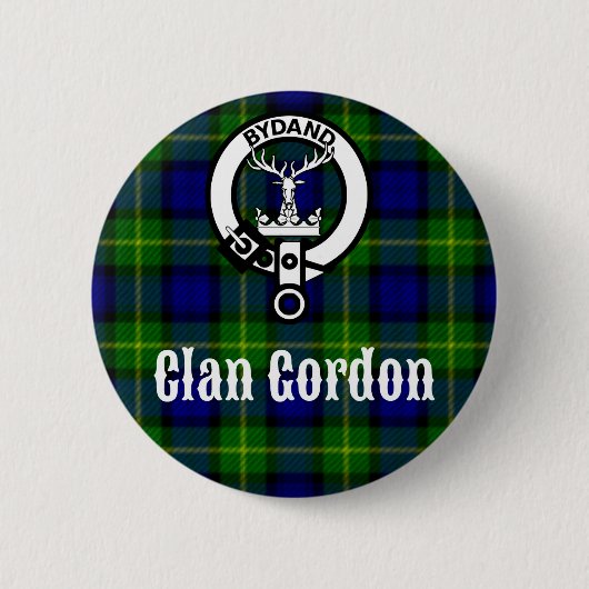 Clan Gordon Tartan Crest Ronde Button 5,7 Cm (Voorkant)