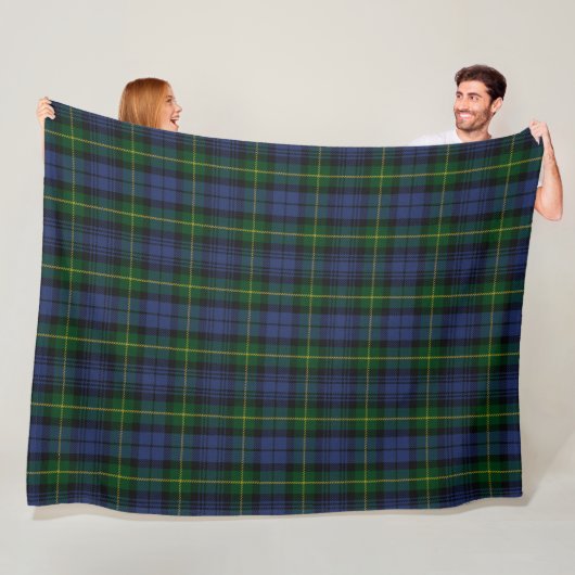 Clan Gordon Tartan Fleece Blanket (In situ)