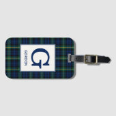 Clan Gordon Tartan Monogrammed Bagagelabel (Voorkant (horizontaal))