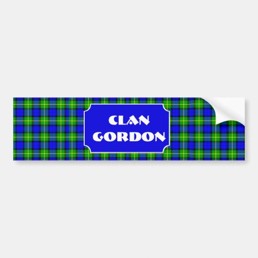 Clan Gordon Tartan Name Bumpersticker (Voorkant)