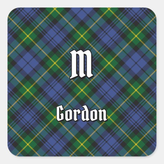 Clan Gordon Tartan Square Sticker (Voorkant)