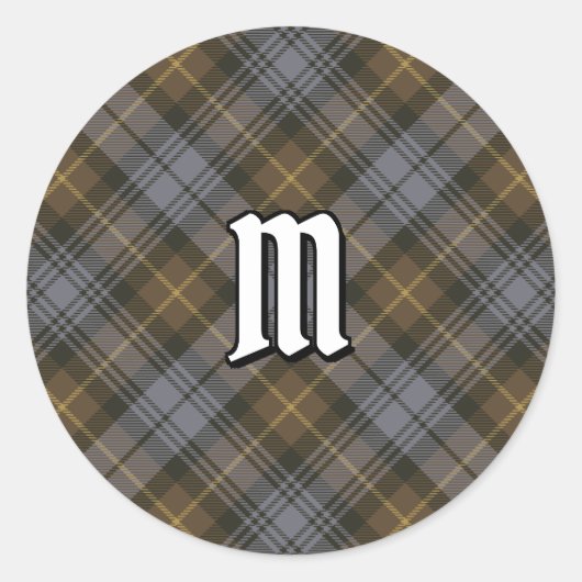 Clan Gordon Weathered Tartan Classic Round Sticker (Voorkant)