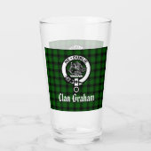 Clan Graham Crest Badge en Tartan Glas (Achterkant)