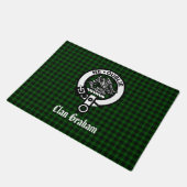 Clan Graham Crest en Tartan Deurmat (Schuin)