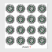 Clan Graham Crest en Tartan Knot Sticker (Vel)