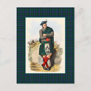 Clan Graham  Illustratie Tartan Lijst Briefkaart