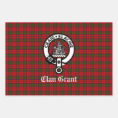 Clan Grant Crest Badge en Tartan Inpakpapier Vel (Voorkant)