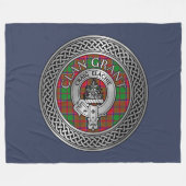 Clan Grant Crest & Tartan Knot Fleece Deken (Voorkant (Horizontaal))