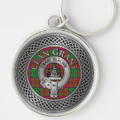 Clan Grant Crest & Tartan Knot Sleutelhanger (Voorkant)