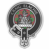 Clan Grant Crest & Tartan Sticker (Voorkant)