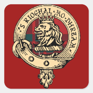 Clan Gregor Badge Tartan Sticker Rood