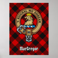 Clan Gregor Crest over Rob Roy Tartan