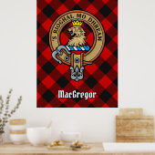 Clan Gregor Crest over Rob Roy Tartan Poster (Keuken)