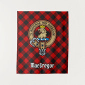 Clan Gregor Crest over Rob Roy Tartan Wandkleed (Voorkant)