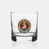 Clan Gregor Crest over Rob Roy Tartan Whisky Glas (Voorkant)