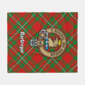 Clan Gregor Crest over Tartan Fleece Deken (Voorkant (Horizontaal))