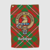 Clan Gregor Crest over Tartan Golf Towel Golfhanddoek (Voorkant)