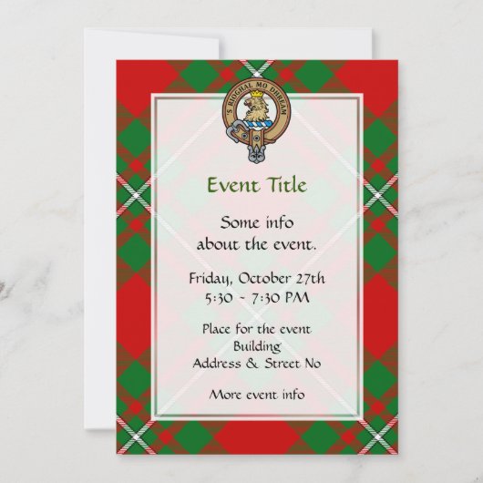 Clan Gregor Crest over Tartan Kaart (Voorkant)