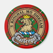 Clan Gregor Crest over Tartan Magneet (Voorkant)