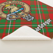 Clan Gregor Crest over Tartan Sherpa Deken (3/4)