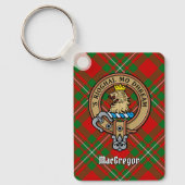 Clan Gregor Crest over Tartan Sleutelhanger (Voorkant)
