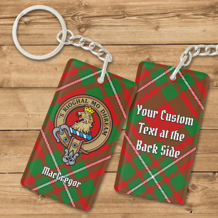 Clan Gregor Crest over Tartan Sleutelhanger