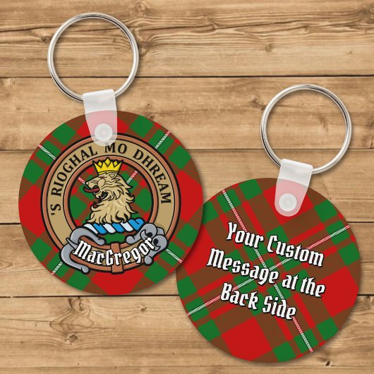 Clan Gregor Crest over Tartan Sleutelhanger