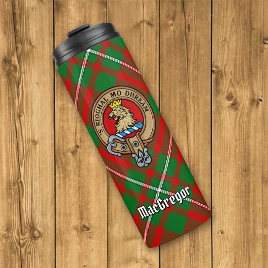 Clan Gregor Crest over Tartan Thermosbeker