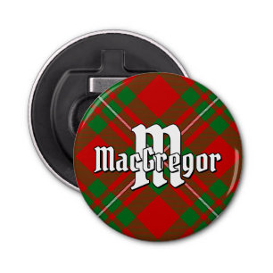 Clan Gregor Tartan Button Flesopener