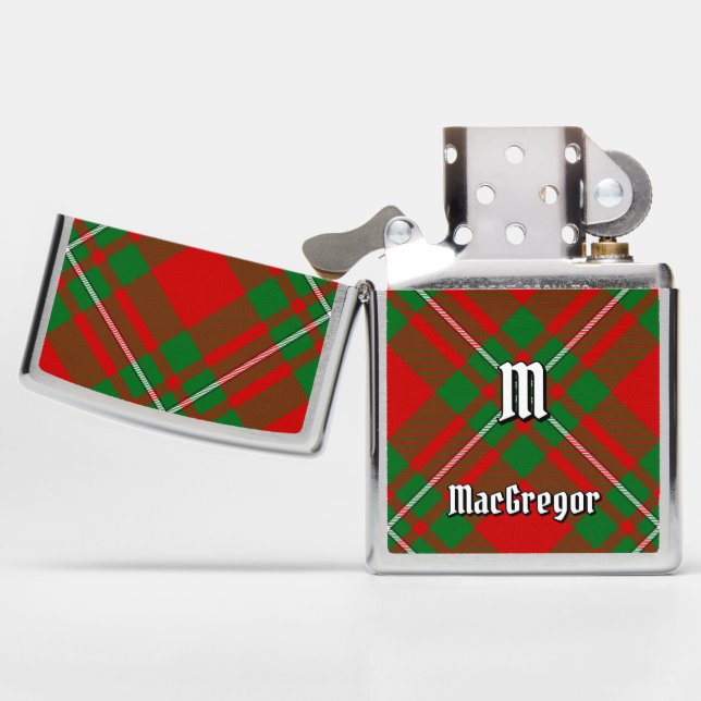 Clan Gregor Tartan Zippo Lighter (Geopend)