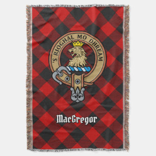 Clan Gregor Wapen over Rob Roy Tartan Deken